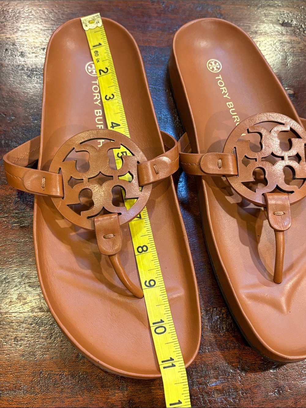 Tory Burch Brown Leather Miller Cloud Sandals size 11 - Picture 8 of 8